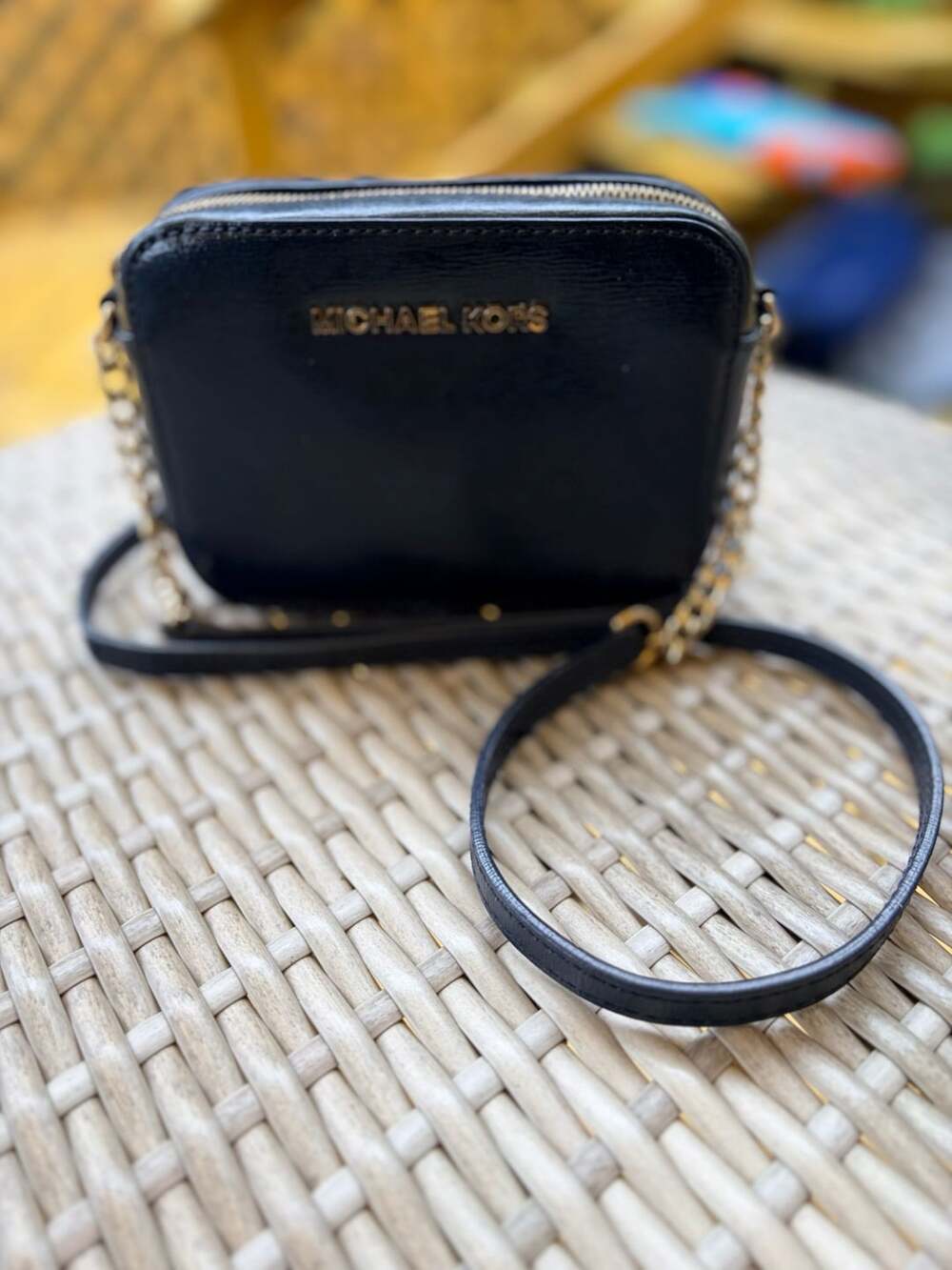 Michael Kors Black Leather Ginny Crossbody Bag